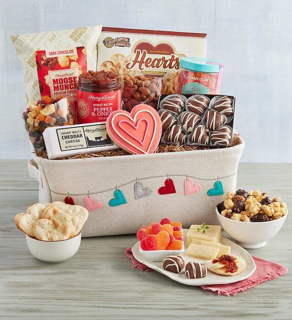 Deluxe Valentine's Day Basket, Assorted Foods, Gifts by Harry & David
