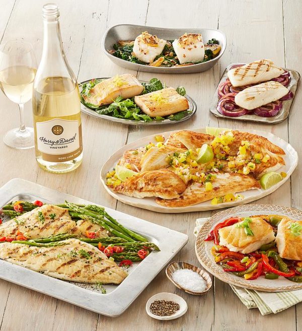 Deluxe Wild White Fish Sampler With Ross Lane White Blend, Seafood, Premium by Harry & David