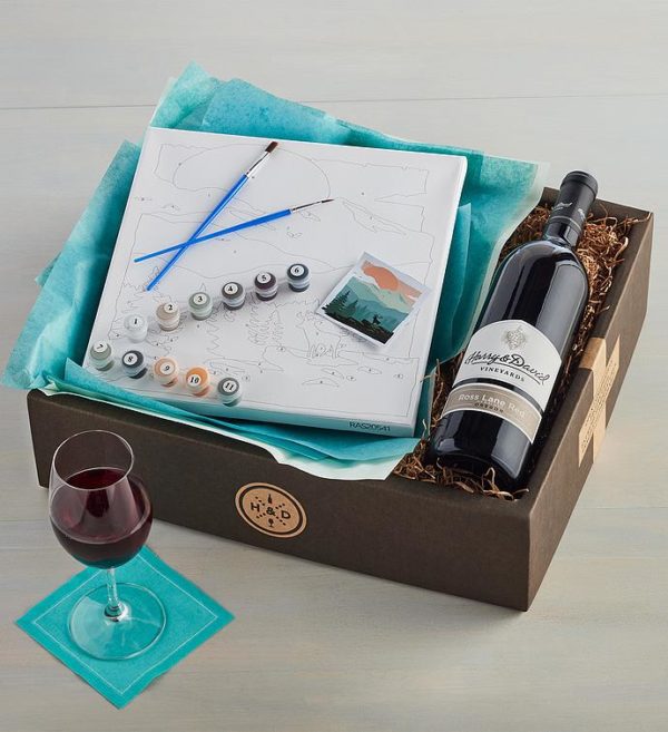 Diy Painting Set With Red Wine - 1 Canvas, Gifts by Harry & David