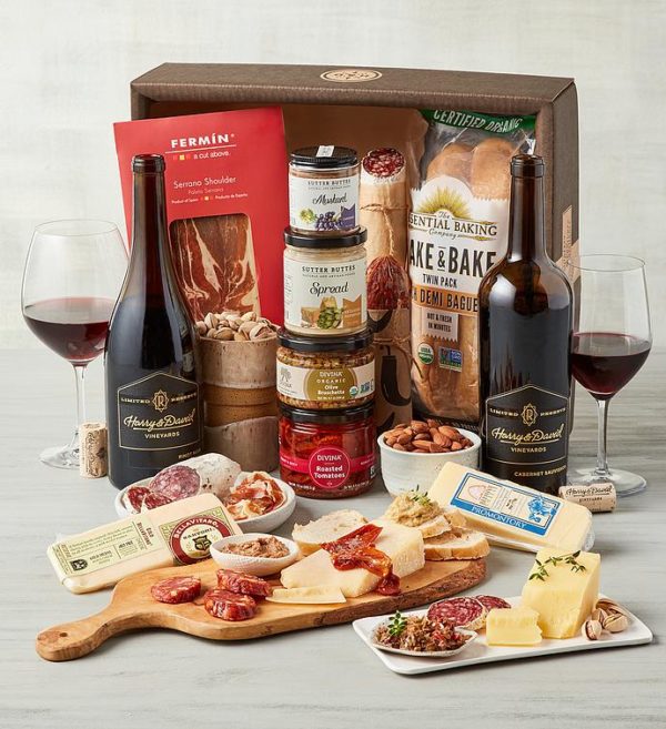 Epicurean Appetizers And Reserve Red Wine, Assorted Foods, Collections by Harry & David