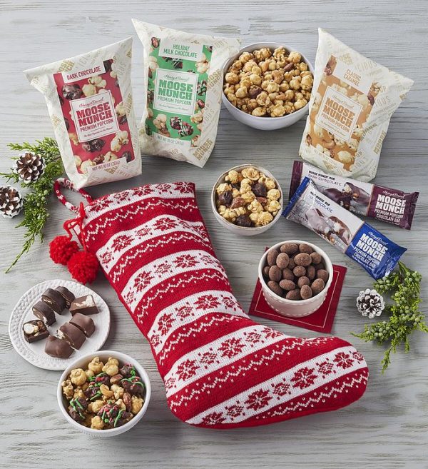 Moose Munch® Christmas Stocking, Popcorn, Sweets by Harry & David