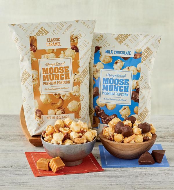 Moose Munch® Premium Popcorn - Milk Chocolate And Caramel Mix Duo by Harry & David