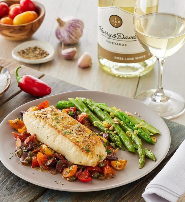 Msc Wild Chilean Sea Bass 4-Ounce Portions With Ross Lane White Blend, Assorted Foods, Premium by Harry & David