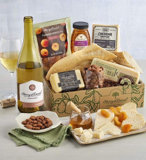 Outdoor Serving Tray With Wine, Assorted Foods, Gifts by Harry & David