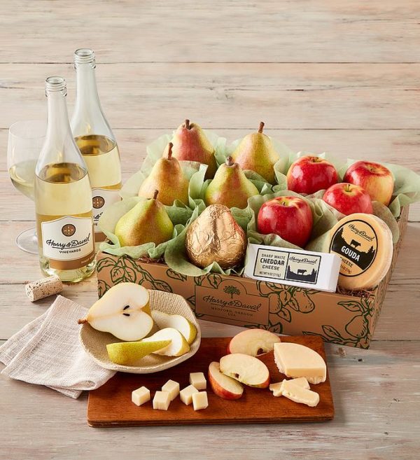 Pears, Apples, And Cheese Gift With Wine, Assorted Foods, Gifts by Harry & David