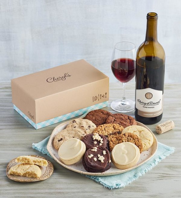 Red Wine And Cheryl's Cookies Box, Assorted Foods, Bakery by Harry & David