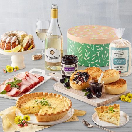 Spring Brunch Hat Box Gift With Wine, Assorted Foods, Gifts by Harry & David