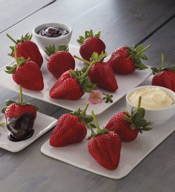 Strawberries, Devonshire Cream, And Chocolate Dipping Sauce Gift, Fresh Fruit, Gifts by Harry & David