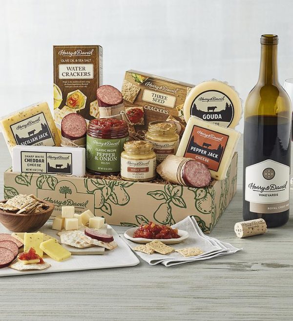 Supreme Meat And Cheese Gift With Wine, Assorted Foods, Gifts by Harry & David