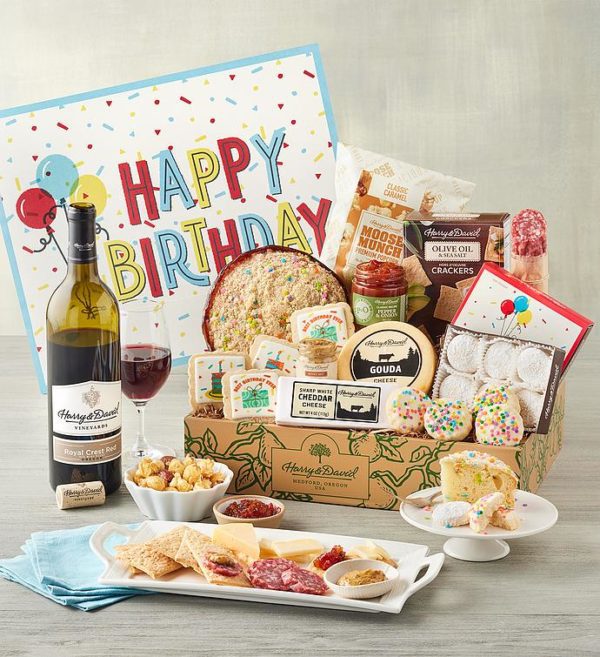 Time To Celebrate Birthday Wine Gift, Assorted Foods, Gifts by Harry & David