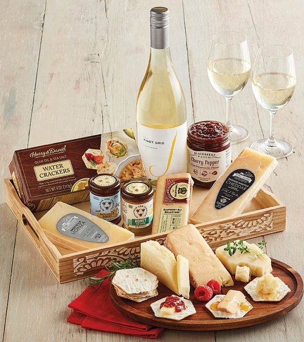 Vintner's Choice Cheese And Honey Tray With Wine, Assorted Foods by Harry & David
