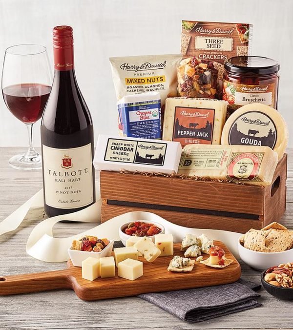 Vintner's Choice Deluxe Cheese Crate With Wine, Assorted Foods by Harry & David