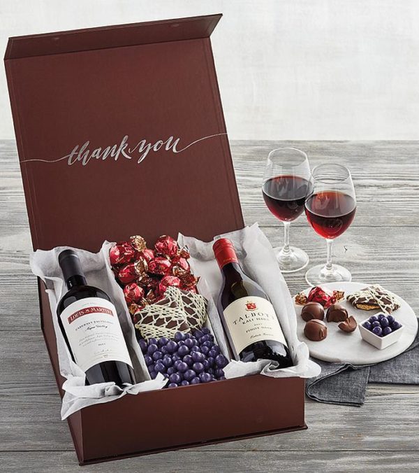 Vintner's Choice Deluxe Thank You Gift With Wine, Assorted Foods, Gifts by Harry & David