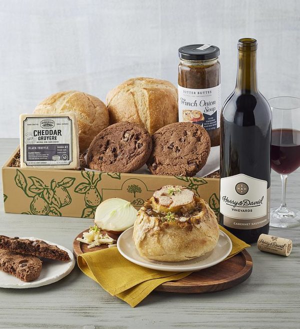 Warm-Me-Up French Onion Soup Bread Bowl Kit With Wine, Soup Mixes, Gifts by Harry & David
