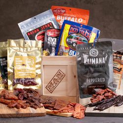 American Tour Jerky Crate - Jerky Variety Gift for Men with 8 Types of Gourmet Jerky - Man Crates