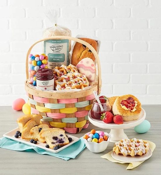 Delicious Bakery Treats and Breakfast Sweets Easter Gift Basket