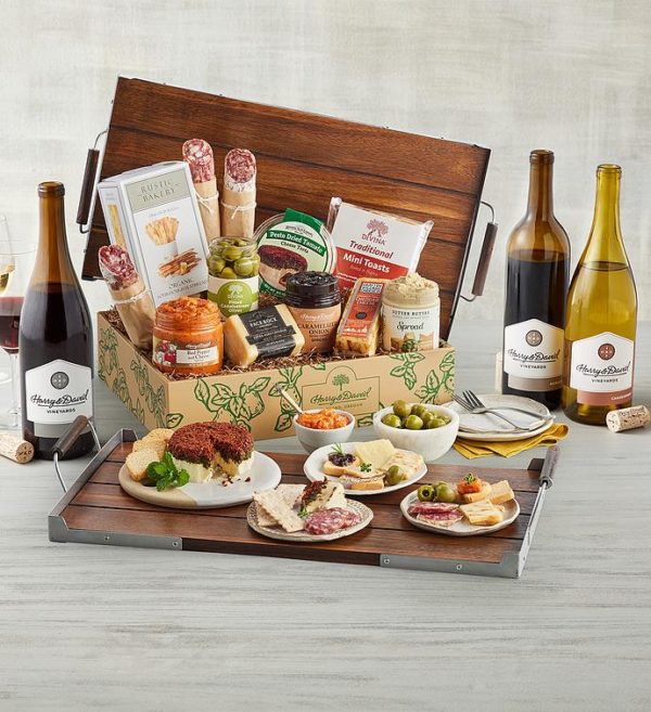 Epicurean Appetizer Tray With Wine, Assorted Foods, Gifts by Harry & David