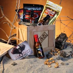 Hot and Spicy Crate - Hot Sauce Gift for Men - Man Crates