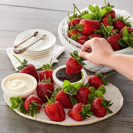 Mother's Day Strawberries, Double Devon Cream, And Chocolate Dipping Sauce, Fresh Fruit, Gifts by Harry & David