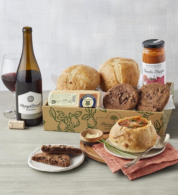 Warm-Me-Up Tomato Bisque Bread Bowl Kit With Wine, Soup Mixes, Gifts by Harry & David