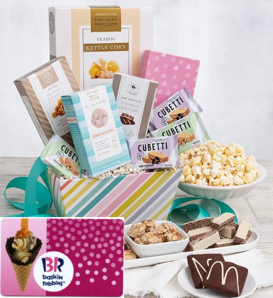 Baskin-Robbins Celebration Ice Cream and Sweets Gift Basket