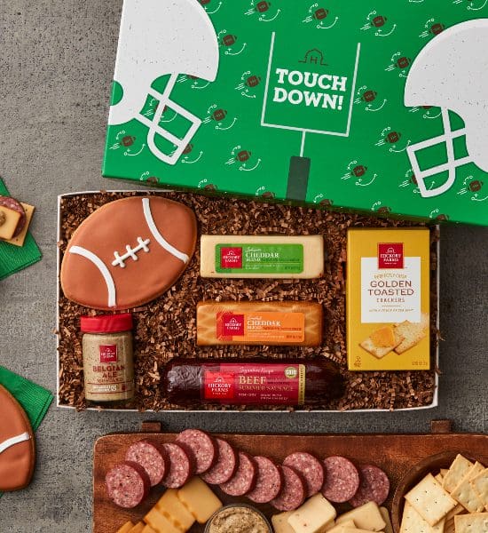Hickory Farms Football Touchdown Treats Gift Basket