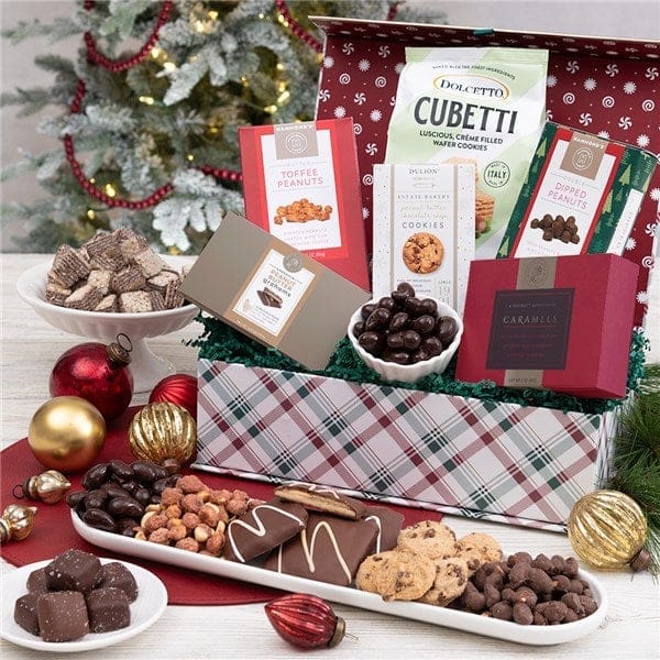 Gourmet Holiday Chocolate and Cookies International Gift Basket