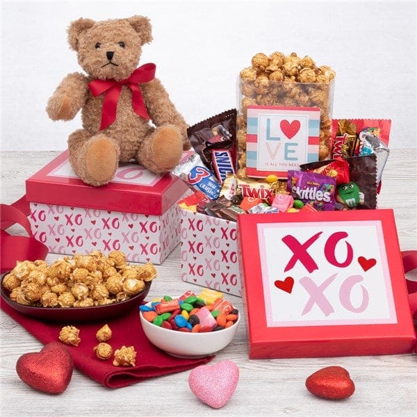 Valentine's Day Chocolates & Teddy Bear Gift Box