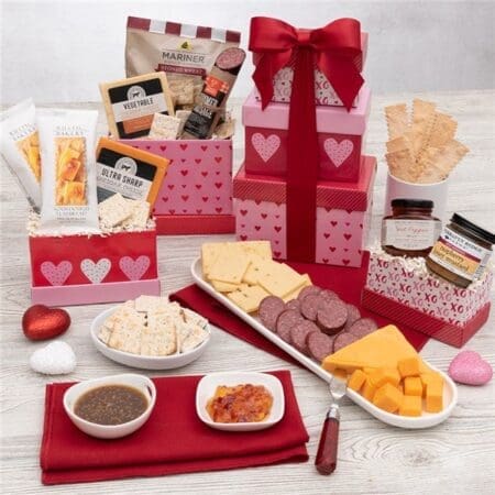 Valentine's Day Meat And Cheese Gift Tower