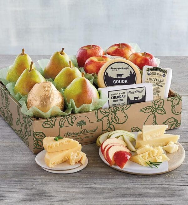 Deluxe Pears, Apples, And Cheese Gift, Assorted Foods, Fresh Fruit by Harry & David