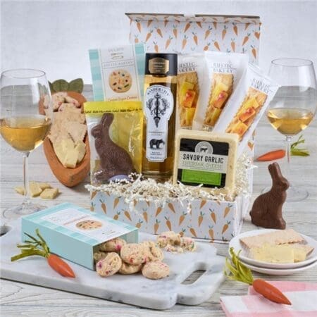 Easter White Wine and Cheese Gift Box