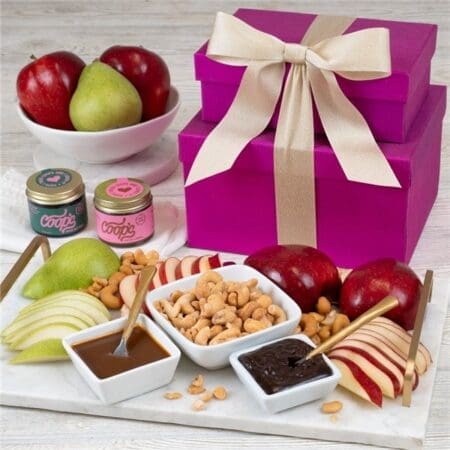 Fresh Fruit Nuts and Dipping Sauces Gift