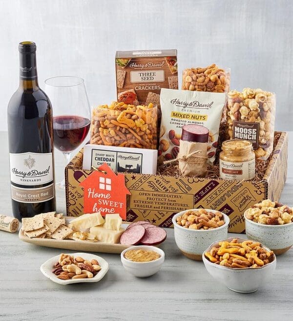 Housewarming Savory Snack Box With Wine, Assorted Foods, Gifts by Harry & David