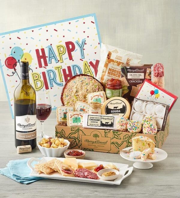 Time To Celebrate Birthday Wine Gift, Assorted Foods, Gifts by Harry & David