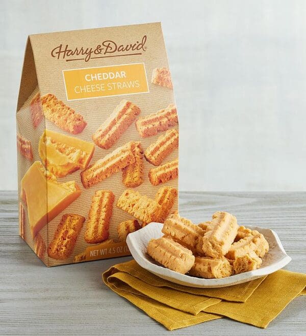 Aged Sharp Cheddar Cheese Straws, Snack Mix by Harry & David