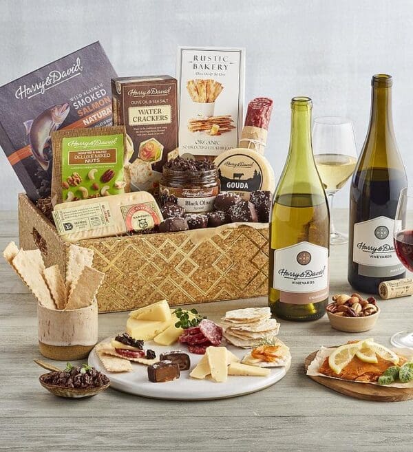 Artisan Appetizers Tray With Wine, Cheese by Harry & David