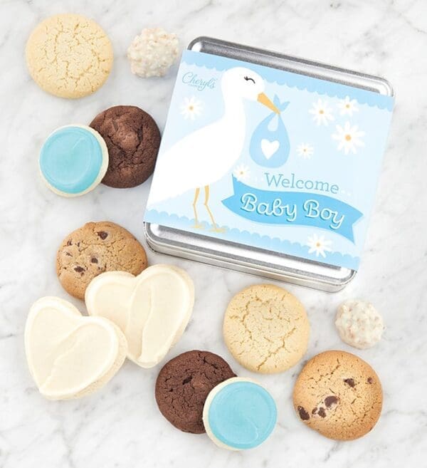 Baby Boy Treats Gift Tin by Cheryl's Cookies
