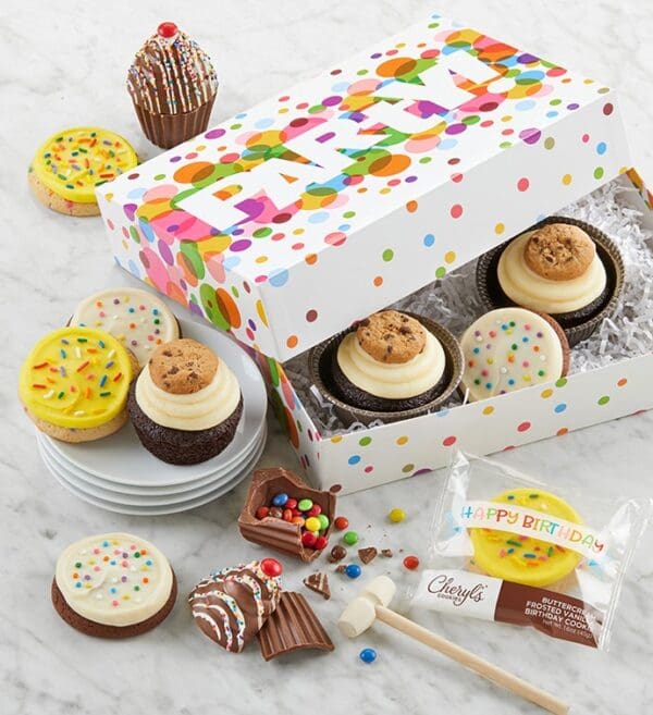 Birthday Cupcakes Breakable Chocolates & Cookies by Cheryl's Cookies