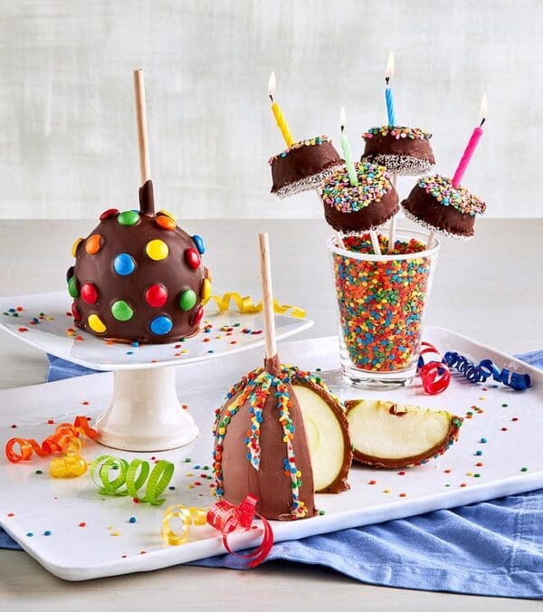 Chocolate-Covered Apples And Birthday Brownie Pops, Coated Fruits Nuts, Gifts by Harry & David