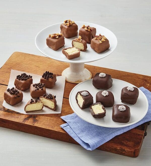 Chocolate-Dipped Cheesecake Bites, Pastries, Baked Goods Size Mini by Wolfermans