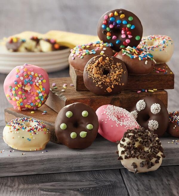 Chocolate-Dipped Mini Donuts, Pastries, Baked Goods by Wolfermans