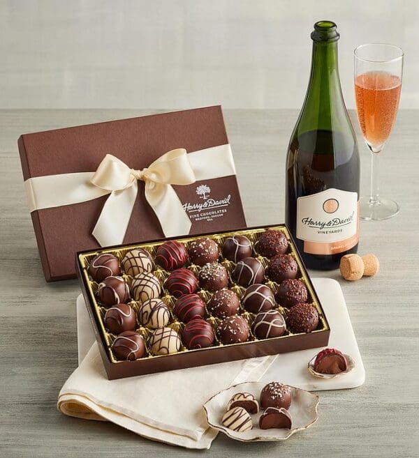 Chocolate Truffles And Sparkling Rosé, Chocolates & Sweets by Harry & David