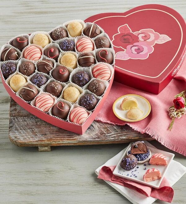 Chocolate Truffles In Heart Box, Gifts by Harry & David