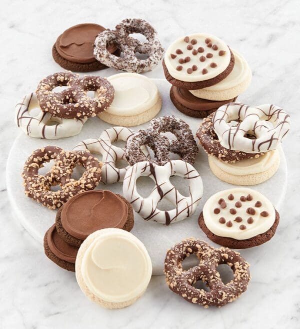 Classic Buttercream Frosted Cookies And Pretzels - 10 by Cheryl's Cookies