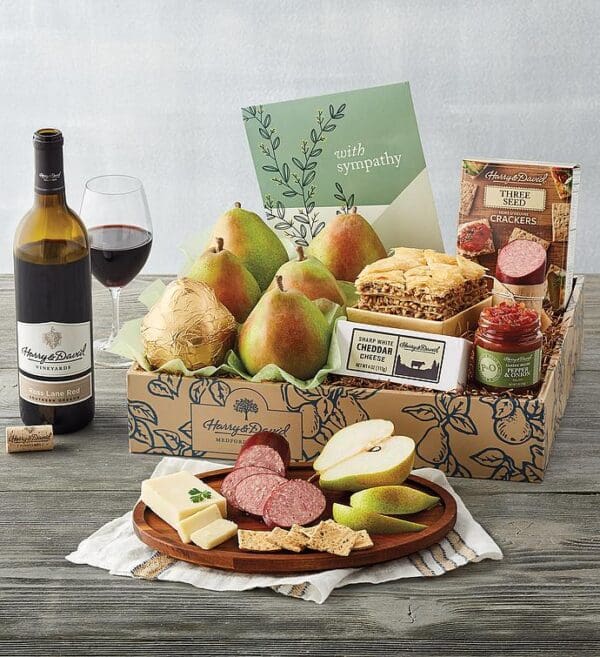 Classsic Sympathy Gift Box With Wine, Gifts by Harry & David