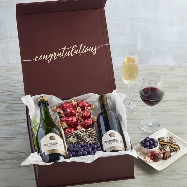 Congratulations Dark Chocolate-covered Blueberries Decadent Gift Basket