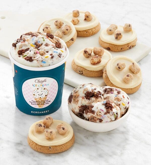Cupcake Cookie Dough Ice Cream And Cookies by Cheryl's Cookies