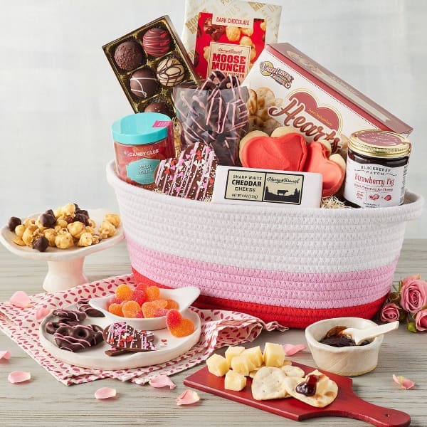 Dark Chocolate Cherry Truffles Deluxe Valentine's Day Gift Basket