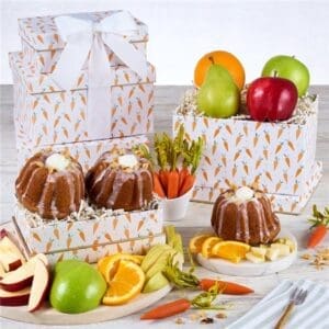 Fresh Fruit and Bundt Cakes Easter Gift Tower