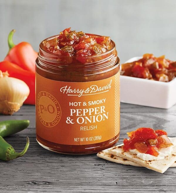 Hot & Smoky Pepper & Onion Relish, Pepper Relish Savory Spreads, Subscriptions by Harry & David